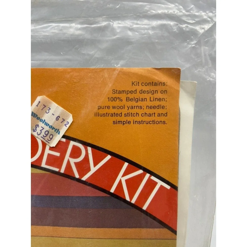 Vintage NEW Pauline Denham Crewel Embroidery Kit Sealed 10x16 Wool Belgian Linen